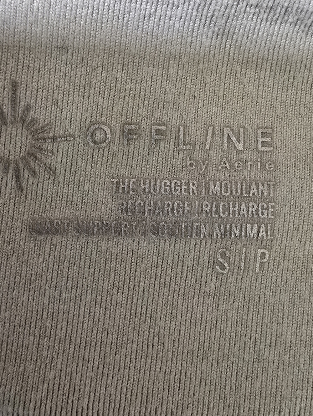 OFFLINE aerie size Small One Shoulder Sports Bra Cream Beige - Picture 6 of 6